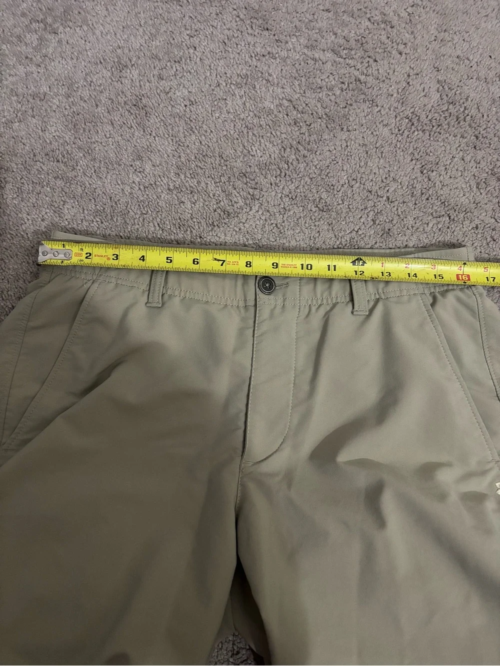 Under Armour Match Play Golf Pants Men Beige Straight Leg Nylon Blend Stretch